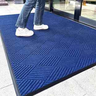 公司蓝色门口地垫入户门防滑地毯大门口脚垫室外门垫迎宾门外