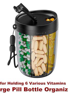 Large Pill Bottle Supplement Organizer Box Case Vitamins