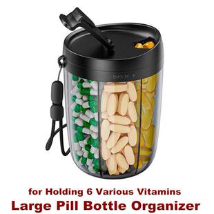 Large Pill Bottle Supplement Organizer Box Case Vitamins