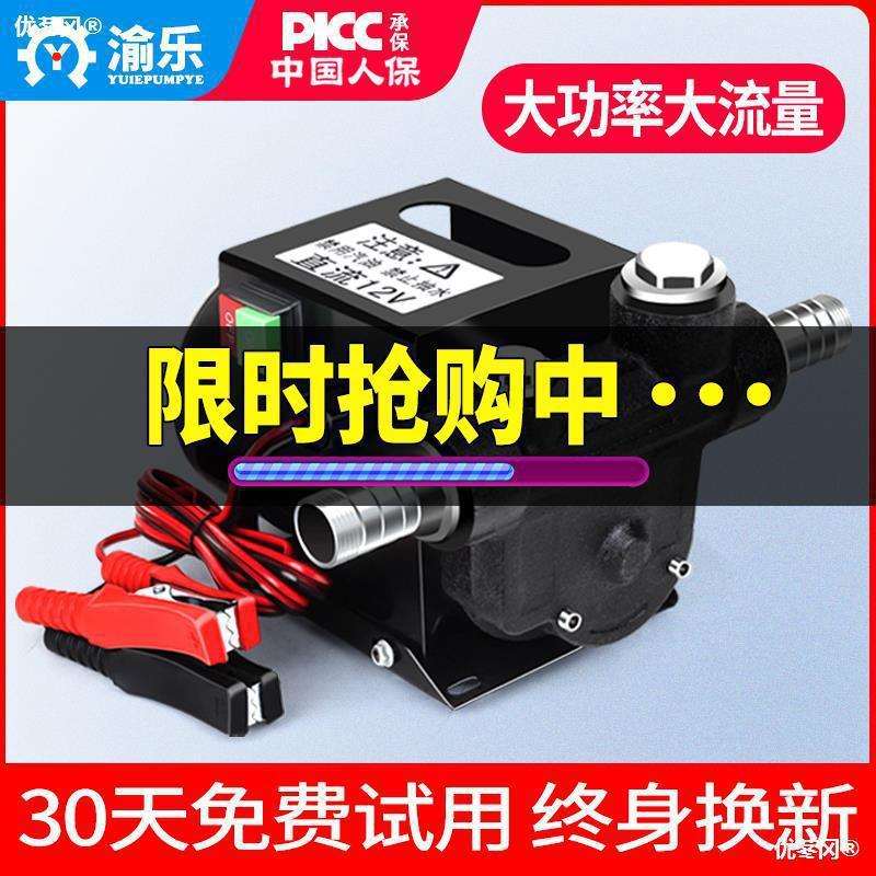渝乐电动抽油泵12V24V220V伏自吸泵正反转直流加油泵柴油抽垒德株