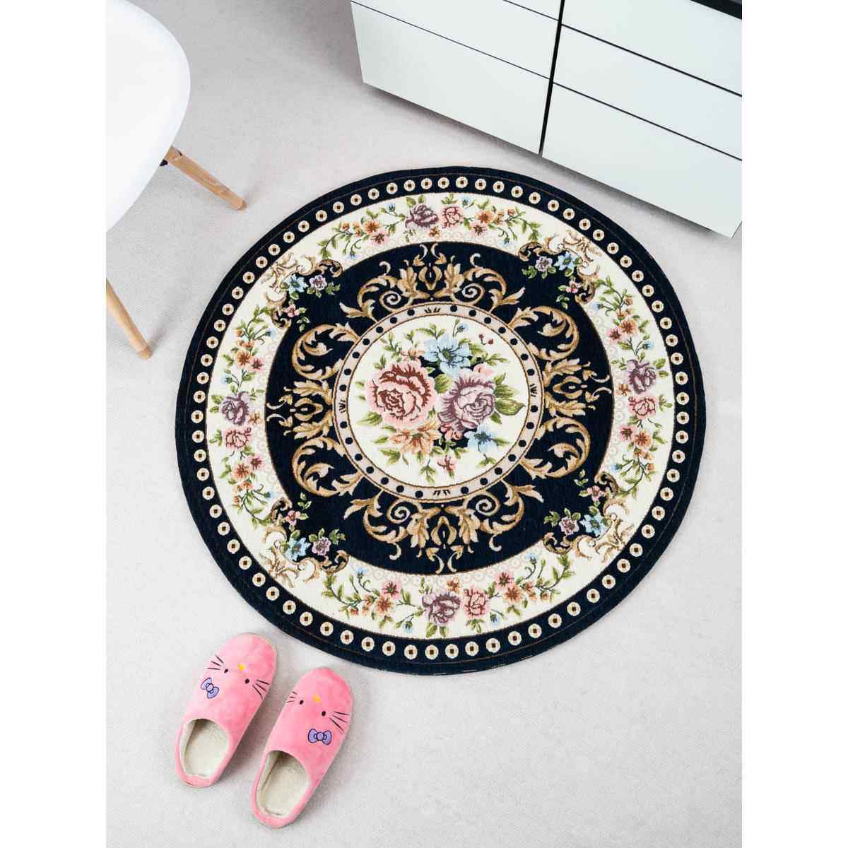 高档圆脚形毯电脑椅垫欧式书防滑垫家用客地厅卧室房转椅垫子吊篮