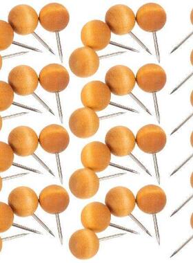 100 Pcs Bulletin Wooden Push Pin Thumb Tacks for Cork Board