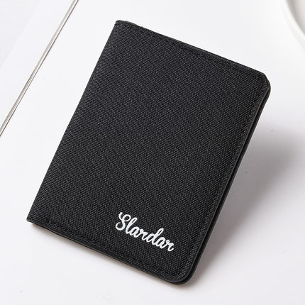 帆布超薄迷你短款小钱包男士驾驶证卡包一体小巧简约学生薄款钱夹