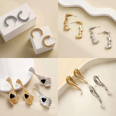 Long Earrings Simple Ins Jewelry Exaggerated Asymmetrical De