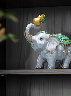 朱客炳仁铜 福摆象升玄平摆件大象饰厅办公桌摆放福象升平关酒柜