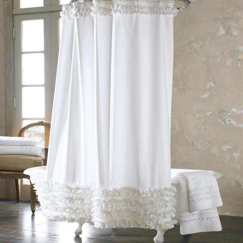 欧式潮流时尚浴帘清新涤纶布加厚防水洗澡间手工花边裙摆加厚挂帘,家庭/个人清洁工具,浴帘,淘宝优惠券,粉丝福利购,淘宝优惠卷