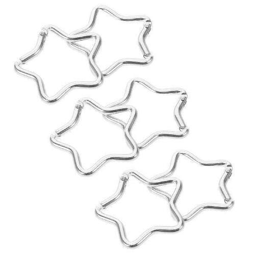 10 Pcs Carabiner Star Keychain Keyring Login Launcher Clip