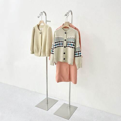 正挂展示架不锈钢衣架服装店专用货架直播间拍照女装落地式挂衣架