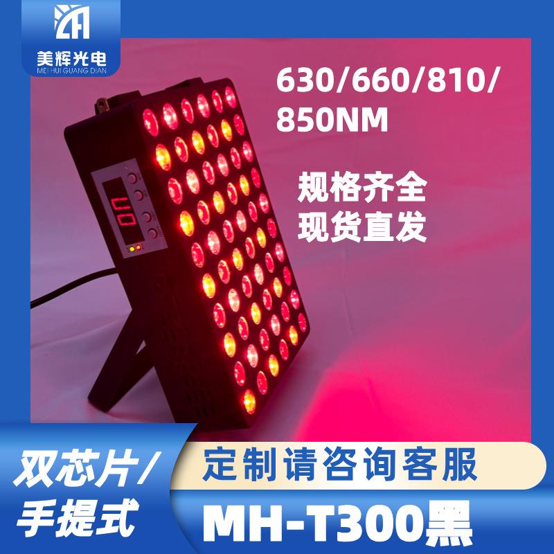 跨境300WLED灯 大功率红外线照射红光烤灯 全光谱理疗灯 按键款黑