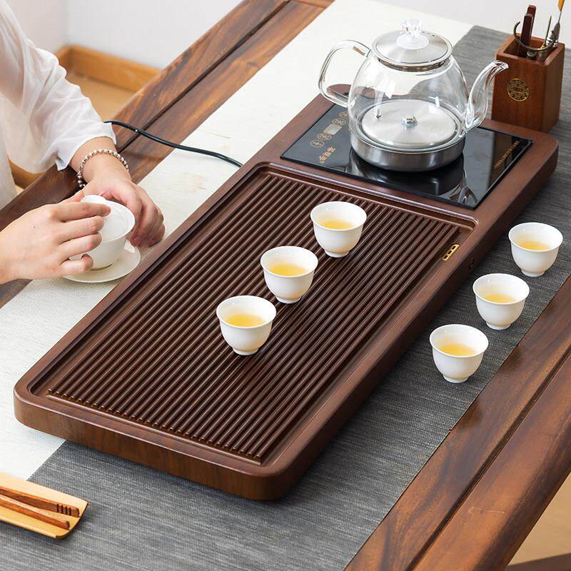 茶盘实木家用烧水壶一体小茶台电木新款办公室全自动排水茶具套组