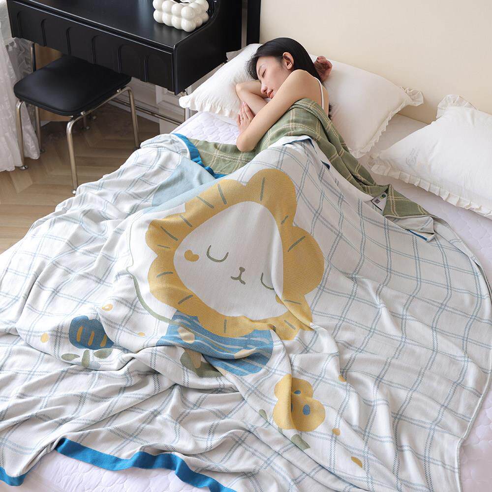 竹纤维盖毯纱布冷感毯夏季薄款毛巾被沙发毯冰丝凉感午睡空调毯子