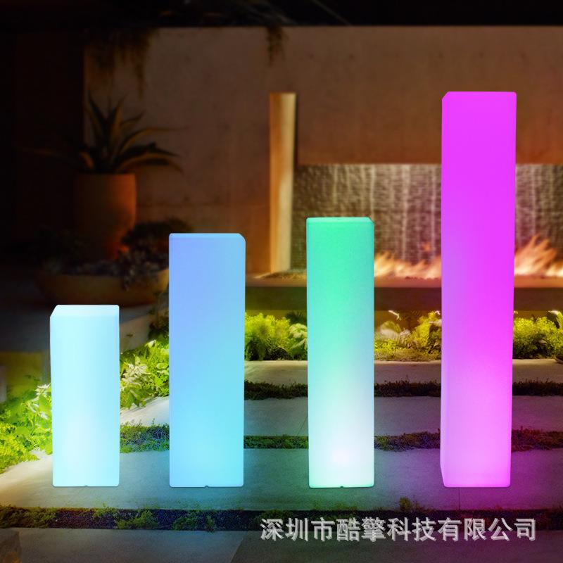 厂家led发光长方体太阳能户外防水装饰灯庭院落地发光方柱灯