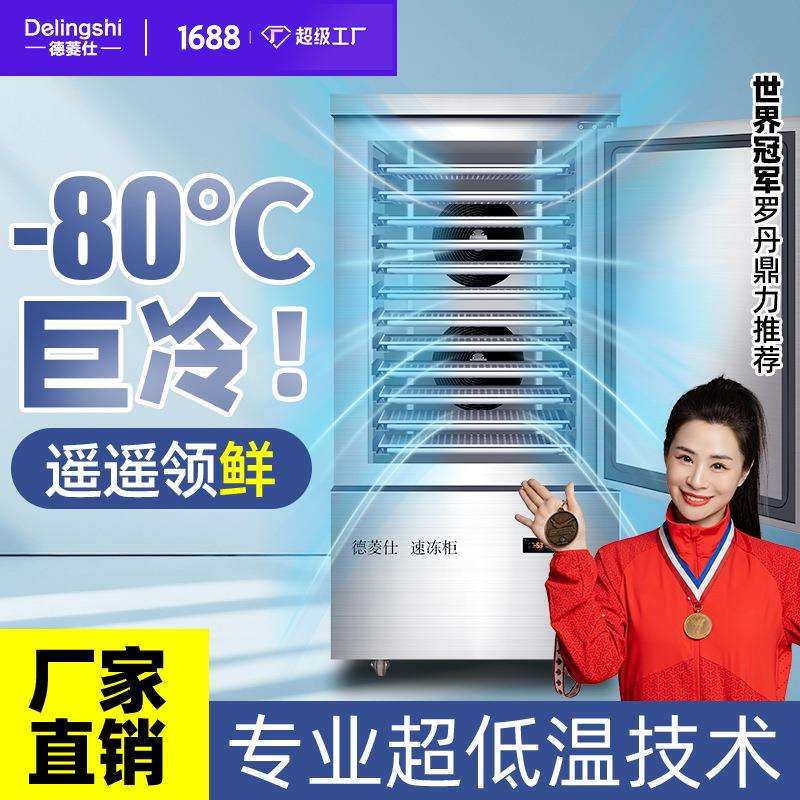 德菱仕速冻冷柜商用零下45度80度急冻插盘冰箱包子饺子海参速冻机