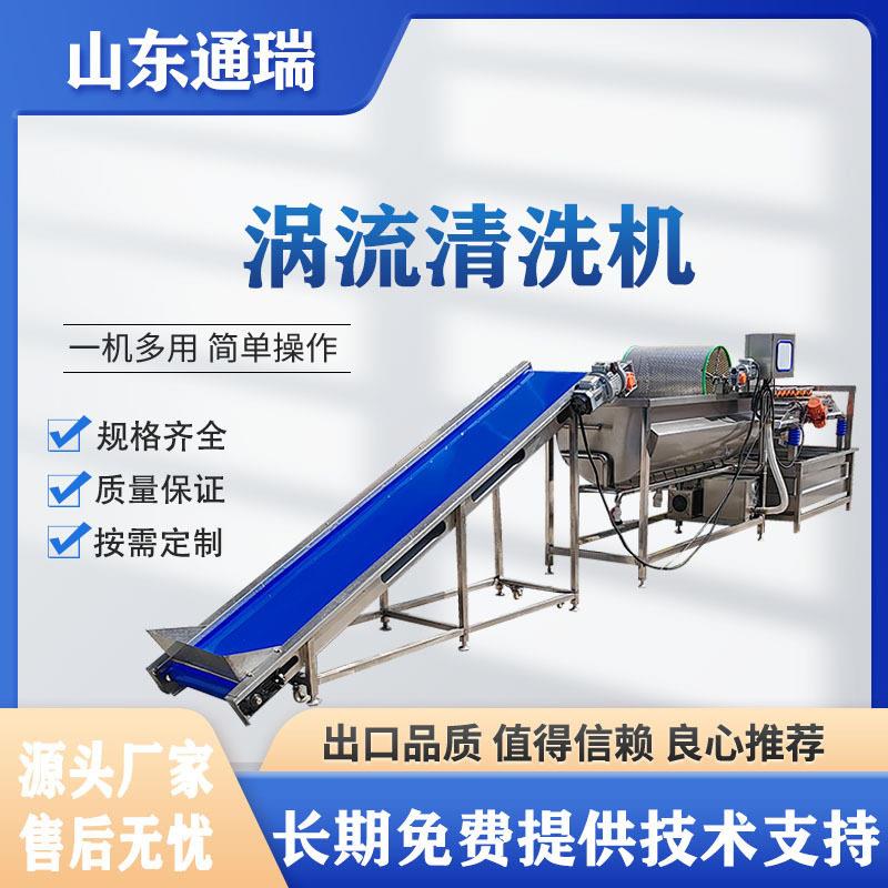 商用沥干涡流清洗设备气泡连续式洗枣机平菇净菜加工生产线大型