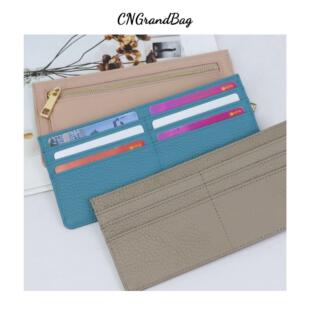 et Slim Flat Wallet Zip Purse Ultra Thin Leather Long Wallet