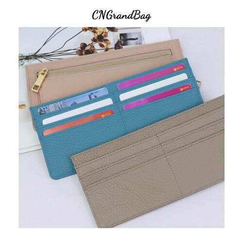 et Slim Flat Wallet Zip Purse Ultra Thin Leather Long Wallet