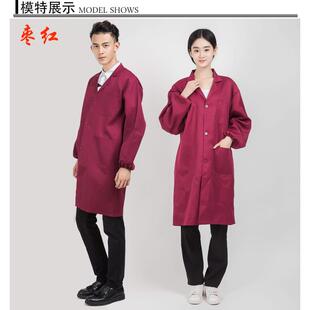 定g做loo夏 工蓝大褂罩衣防尘搬运服作服大褂子短袖 高档季 纯棉薄款