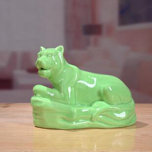 正品绿色大小号陶瓷老牛招财蛇二生肖兔龙马十风水羊狗猪鼠猴鸡虎