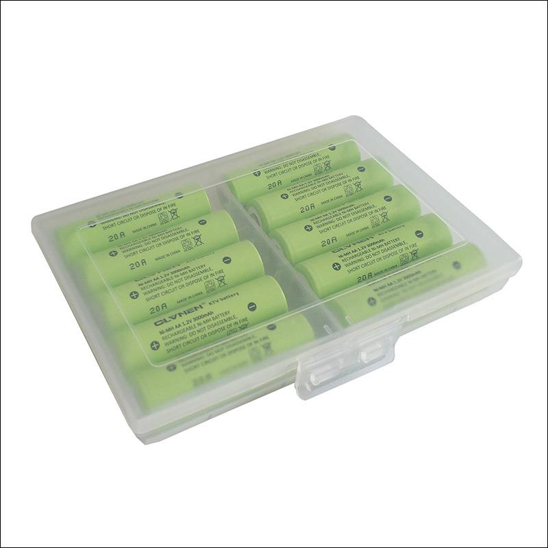 外贸品质 加厚款10节装5号7号透明电池盒 AA/AAA电池收纳盒