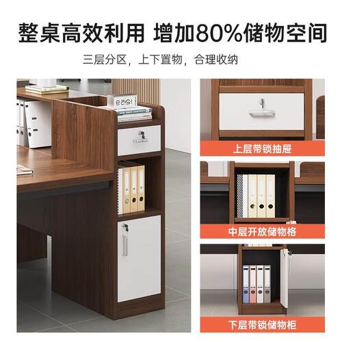 办公桌员工位双人桌椅组合简约职员电脑桌4四6六人屏风办公室卡座