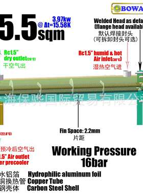 25.5m²冻干机预冷器匹配300SCFM气源处理系统耐脏堵适应各种工况