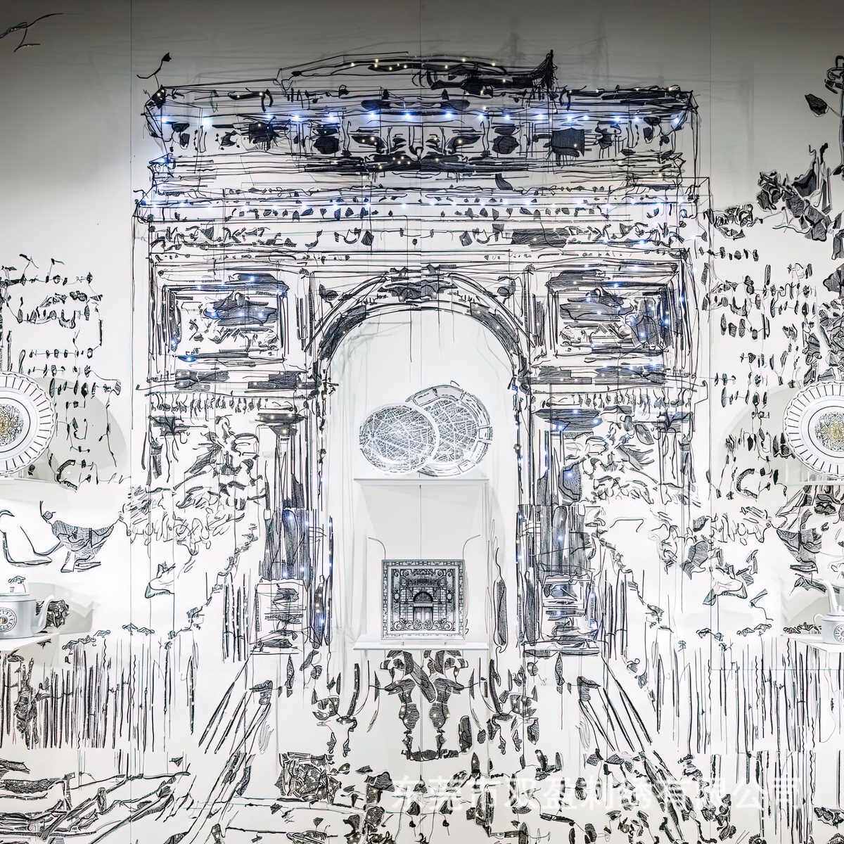 双面定制节日隔断化风装饰高端纱灯玄关酒店隔断商场光屏半透明