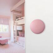 北欧简约卧室门原木拉手现代高端房门实木木质圆形明装 单孔大把手