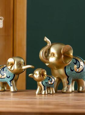 欧式创意可爱轻奢大象一对摆件工艺品客厅电视柜酒柜玄关软装摆设