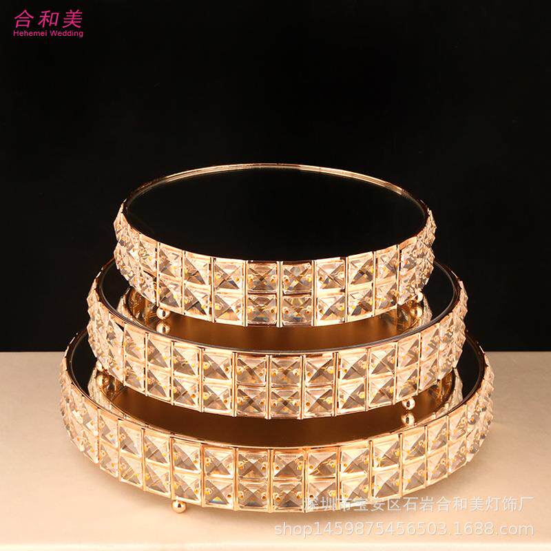 创意烛台三层水晶蛋糕塔欧式铁艺婚礼婚庆点心蛋糕架多层装饰用品