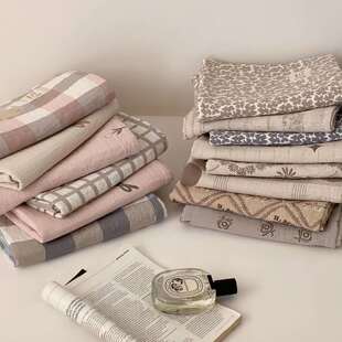 宅寂风纯棉纱布枕一巾对装款新男防油枕头巾MY家用头感垫巾