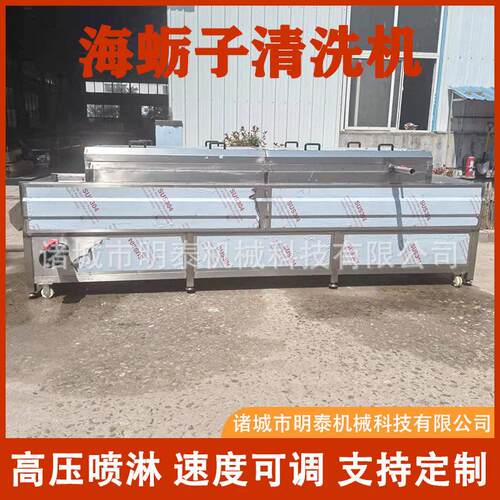 清洗海蛎子设备百香果柑橘洗果机扇贝海虹大型平行毛辊清洗机