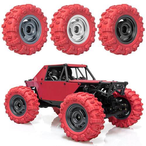 RC 1.45寸十字轮毂JC胎皮红蓝1/18TRX4M1/24 SCX24 FMS Ascent-18