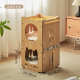 猫用品猫咪积木通用 屋木制产箱窝网半封闭保暖式 冬季 猫别墅红四季
