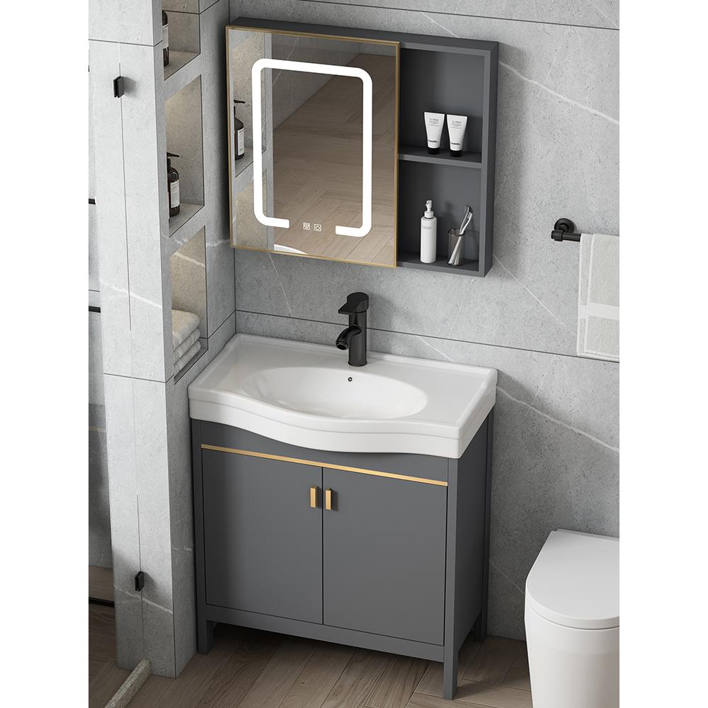 狭长落地式浴室柜浴室洗脸盆阳台洗脸盆小户型洗脸柜组合