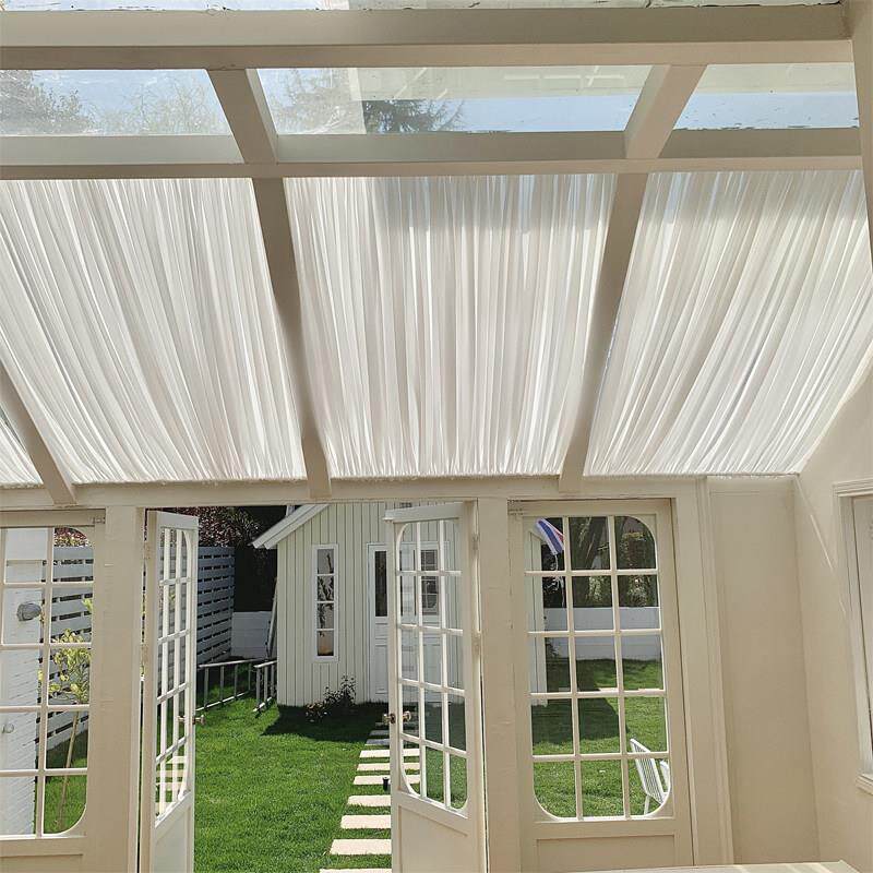 玻璃温室遮阳顶帘防晒隔热窗帘悬吊式天花板天幕纱幔顶棚专用天窗
