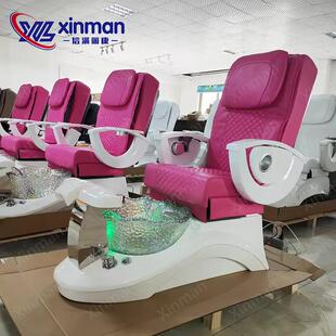 高端深甲红色沐脚RK-MZ31足躺椅带按摩修一体式足浴椅电动足部水