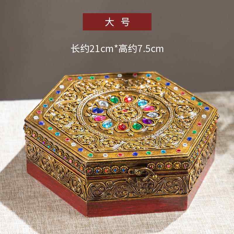 正品东亚风制装收饰工艺礼品摆饰泰国彩南绘零食干 干果纳盒覆古