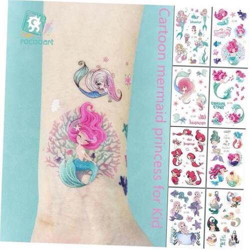 1Sheet Temporary Tattoo Sticker Fashion Fake Tatoo Mermaid