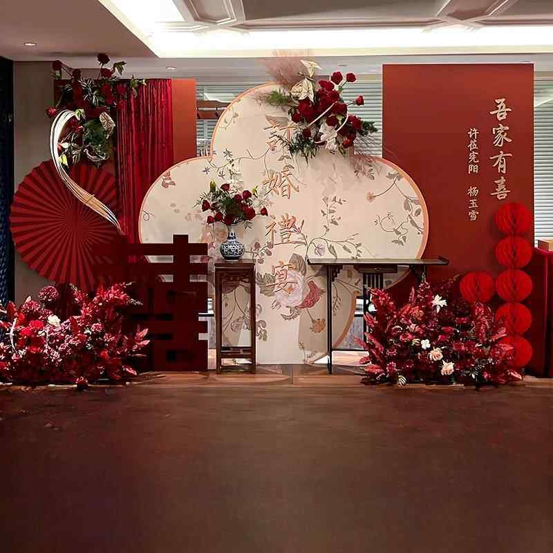 国风新中式订婚宴背景板新中式婚礼kt板布置全套桌面摆件订婚布置,节庆用品/礼品,装扮布置套餐,淘宝优惠券,粉丝福利购,淘宝优惠卷