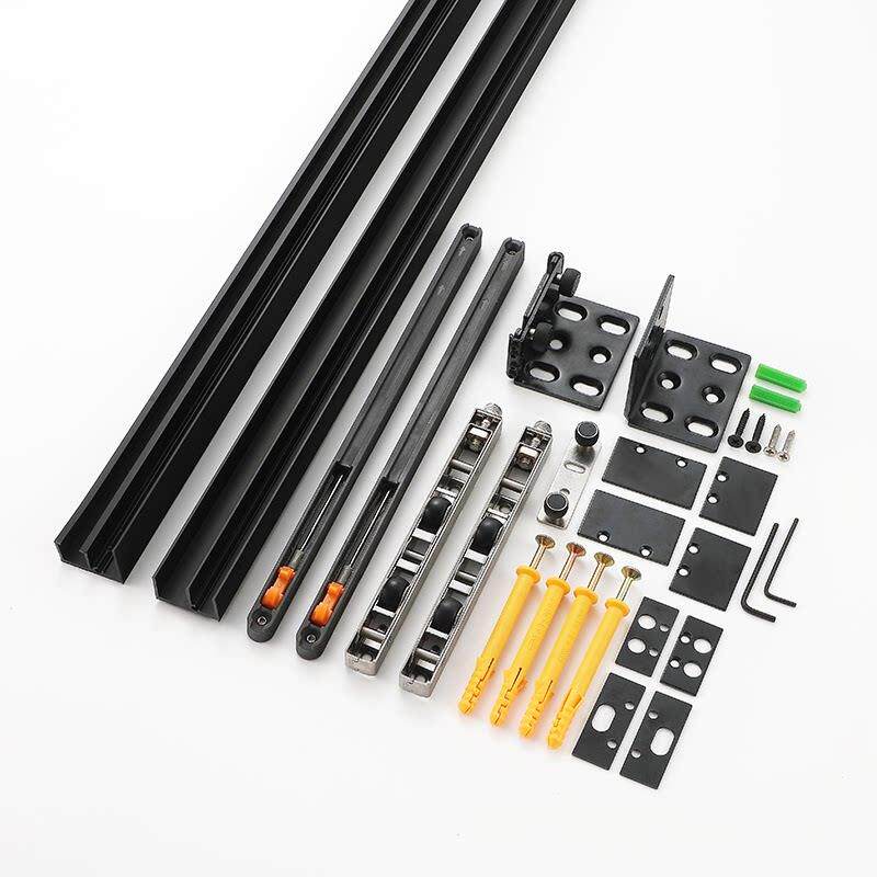 新型无轨幽灵门五金配件卫生间幽灵门隐形轨道移门专用吊滑轮缓冲