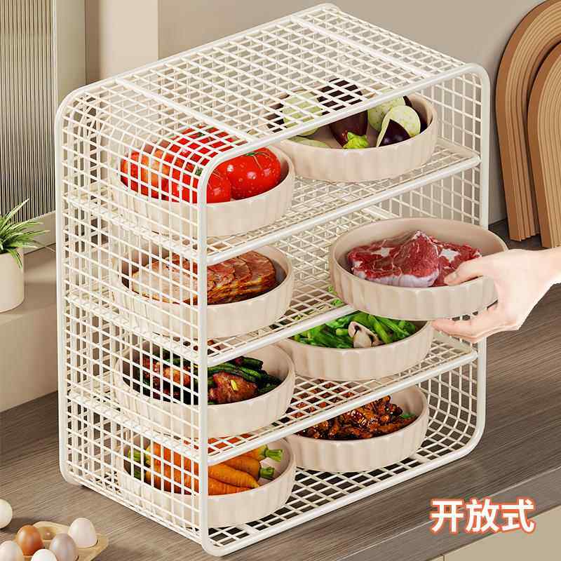 多功做能饭菜菜架纳CZT配菜台面盘子置物架备放菜多层简易收厨房