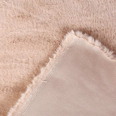 柔毛兔毛-18高低无光服饰超15涤纶纯色面料绒布高1200g毛料经编绒