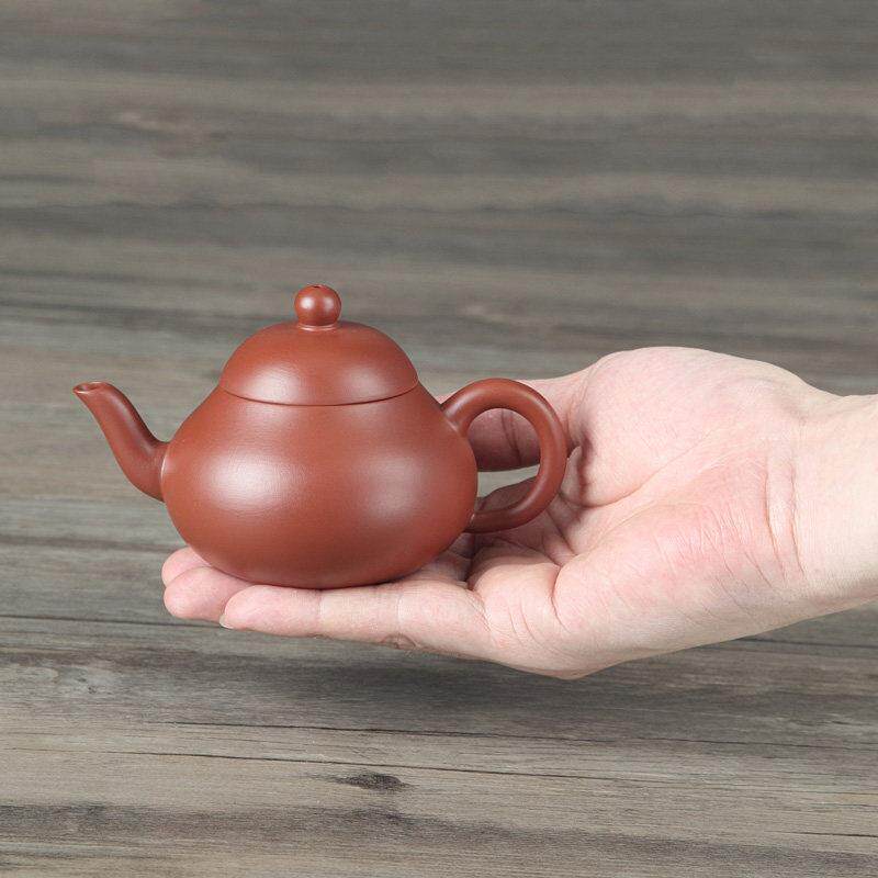 潮州手拉壶紫砂朱泥壶梨壶泡茶壶大小容量功夫茶具家用过滤花茶壶