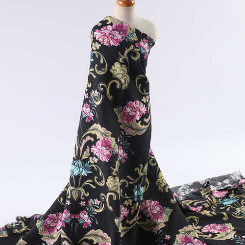 人造棉数码印花加工活性直喷女装面料来图来料数码印花厂直供