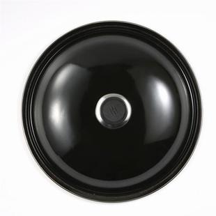 老式搪瓷锅盖家用炒锅锅盖万能通用2/4/6寸搪瓷轻便包边黑高盖
