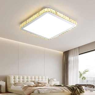 客厅大厅卧室吸顶灯大气奢灯具水晶房间轻led简约超薄灯主长方形