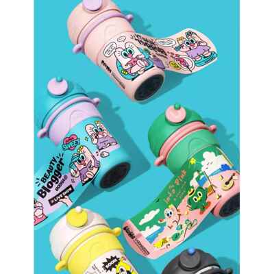 uooha双饮保温咖啡杯便携车载保温水杯儿童吸管杯