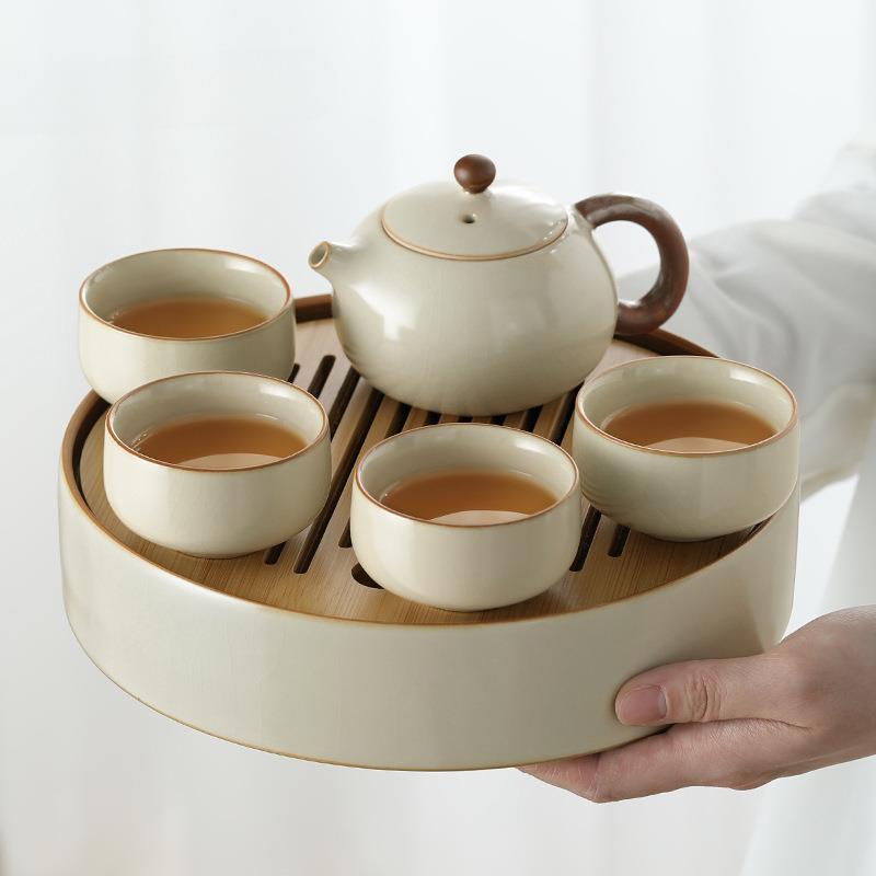 中国风茶具一人饮茶具轻畅版茶具西施茶具茶壶茶具套装 汝窑茶盘