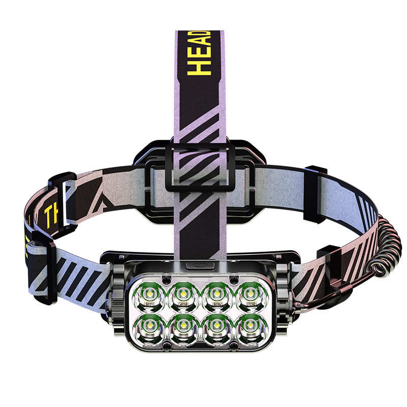 众信新款头灯充电户外头戴式矿灯手电大容量聚合物长续航旋转头灯