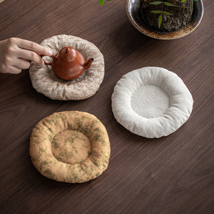 手工云纱布艺壶承杯垫功夫茶盖碗茶壶茶承防烫隔热垫加厚茶具配件